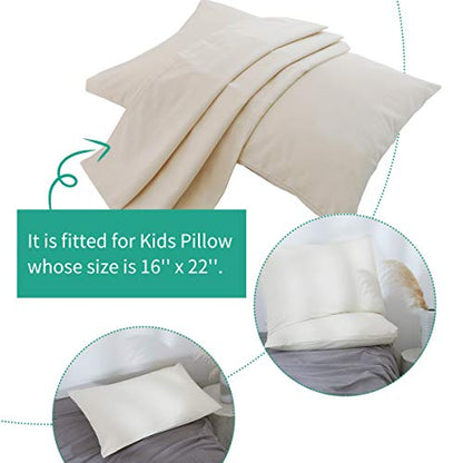 Organic Cotton Pillow Case - One Pack 16"x 22" Kids Pillow Cover - 300 TC Thread Count - Soft, Safe and Hypoallergenic - Off White - size: Organic 16*22