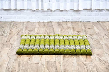 Leewadee Zabuton Seating Cushion – Square Floor Seat for Meditation Exercises, Light Yoga Mat Filled with Kapok - color: Sf17 - Green