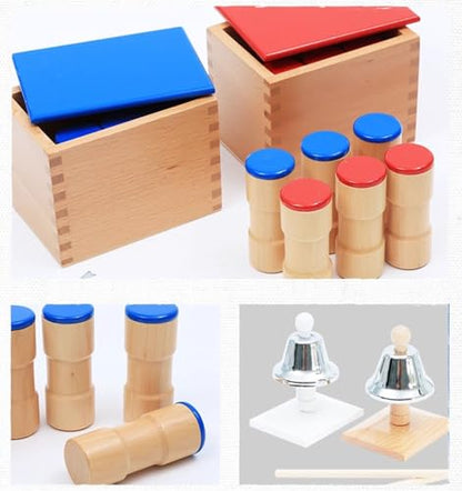 Montessori Wooden Sound Tube Auditory Sensory Teaching AIDS, Preschool Auditory Development Materials