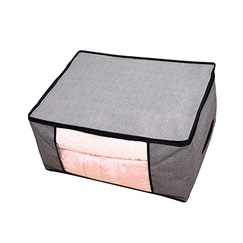 ABOOFAN 2pcs Non-woven Fabrics Storage Bags Foldable Quilt Storage Bag for Clothes and Bedding Light Grey Organizer Capacity for Home