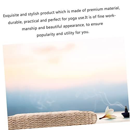 1pc Hand-woven Straw Meditation Mat Square Cushion for Yoga Zen Practices Smooth Surface for Comfort for Home Outdoor Use