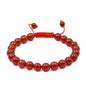 AD Beads Unisex 8mm Gemstone Bracelets Healing Macrame Adjustable 7-9 Inches || wear this healing natural gemstone bracelet help to erase your pain and fear || recover your energy||| - color: Red Agate