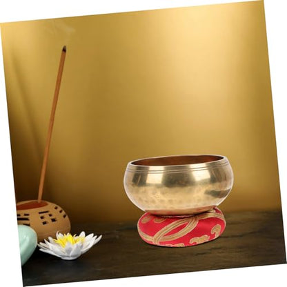 Tibetan Chanting Bowl Handcrafted Meditation Sound Bowl with Mallet and Cushion for Yoga Stress Relief Relaxation Healing Therapy Random Color
