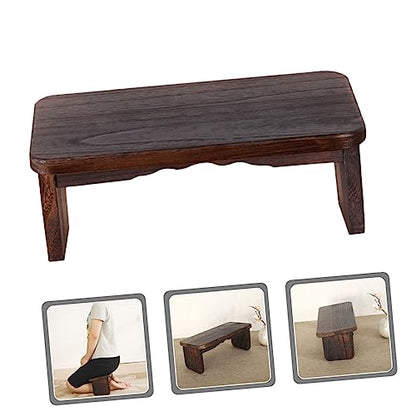 VICASKY Wood Meditation Stool for Kneeling and Sitting Folding Zen Bench Cushion Non-Skid Household Stool for Mindfulness and Prayer