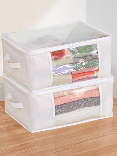 iDesign Fabric Storage Bags with Zipper, Medium, Set of 2, 16" x 12" x 8" - color: Standard