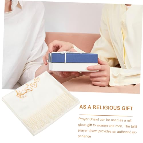 Decorative Prayer Shawl Unisex Islamic Scarf Meditation Shawl Comfortable Touch