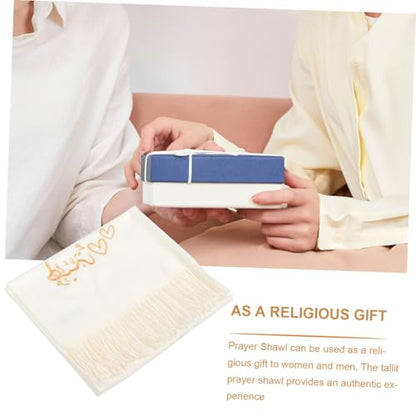 Decorative Prayer Shawl Unisex Islamic Scarf Meditation Shawl Comfortable Touch