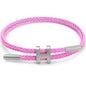 OSIRIDEH2 Bracelet with Adjustable Design Polished H Shape Buckle, Bracelets for Women, 18k Gold-plated Buckle Design Titanium Steel Wire Rope Women's Gift Jewelry - color: Pink Silver