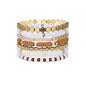 MILAKOO Mens Beaded Bracelets Tribal Wooden Elastic Adjustable Prayer Beads Wrap Cuff for Women - color: S: 8pcs