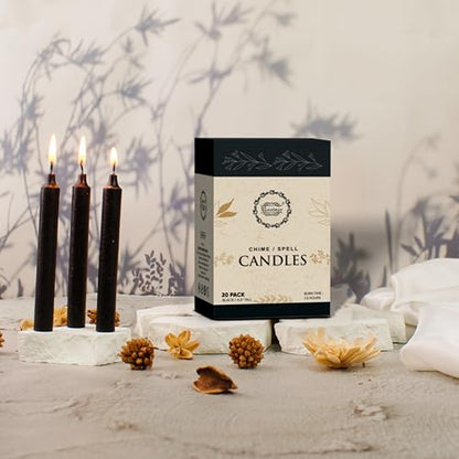 Raajsee Unscented Mini Taper Candles Pack of 20, Black | 5 Inches (H) Dinner Candle Sticks| Smokeless, and Dripless| Paraffin Wax with Cotton Wicks | Long Burning Time - color: Blackk, size: 5 Inch - Pack of 20