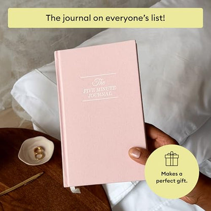 Intelligent Change: The Five Minute Journal - Daily Gratitude Journal for Happiness, Mindfulness, and Reflection - Undated Life Planner - color: Blush Pink