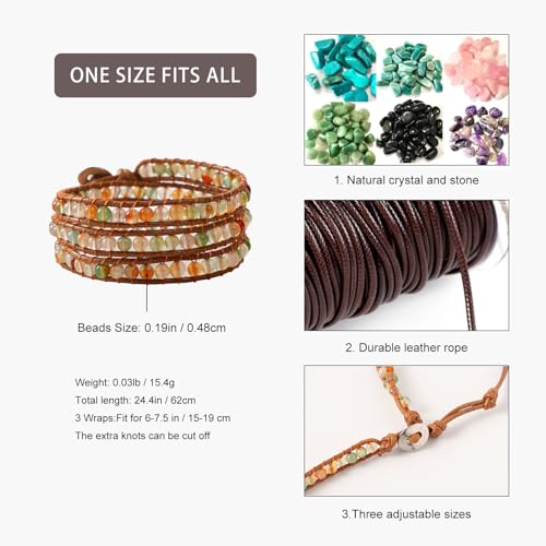 Artilady Leather Wrap Bracelets for Women - Pearl Bracelets Handmade Clasp Bangle Bracelet with Beads Jewelry Gift for Women and Mother - style: Green bead