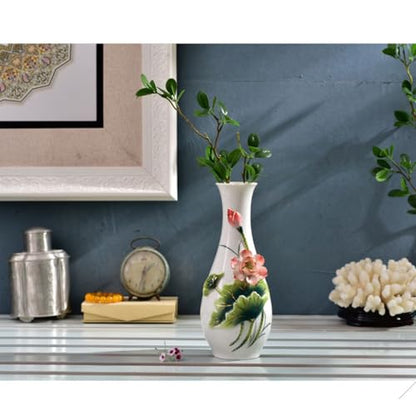 Room Decor Ceramic Vase Ornaments Living Room Countertop Flower Arrangement Creative Porcelain New Chinese Zen Style Dining Table Centerpiece Decor