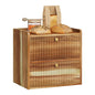 Trironsun Acacia Bread Box for Kitchen Countertop Wood Bread Storage Container Bin Double Layer BreadBox Farmhouse Large Capacity Food Organizer (Acacia Wood) - color: Acacia Wood