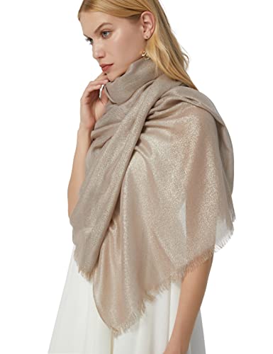 PANTONIGHT Women's Sparkling Metallic Evening Shawl Lightweight Wedding Shawl Extra Large Dressy Shawls and Wraps for Party