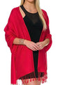 Pashmina Shawls and Wraps for Evening Dresses, Large Soft Pashminas Wedding Shawl - color: Red