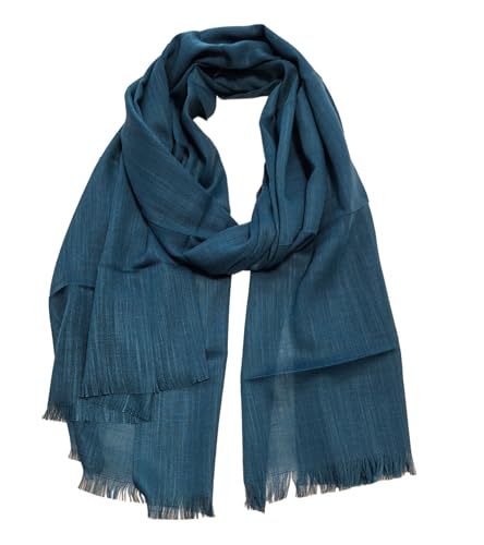 Women's Cotton Scarves Lady Light Soft Fashion Solid Scarf Wrap Shawl - color: Water Blue 28