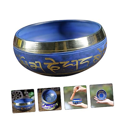 1set Copper Sound Bowl Yoga Meditation Instrument Singing Bowl Handcrafted Tibetan Nepal for Stress Relief Relaxation