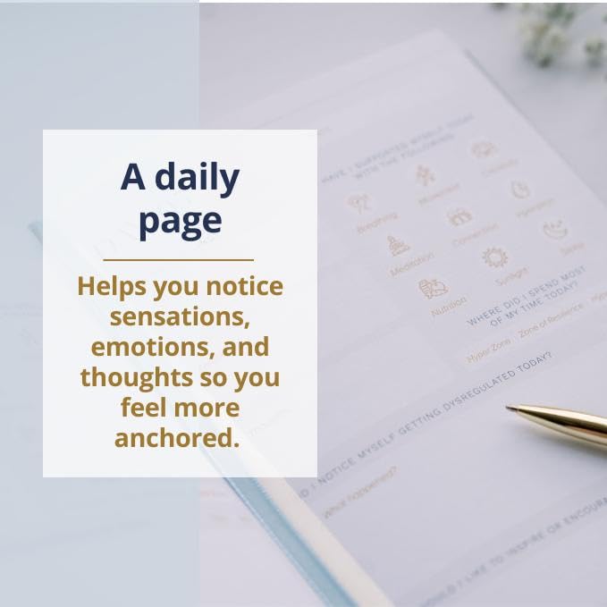 Mental Health Journal – 90 Days of Nervous System Regulation, Anxiety Relief & Emotional Resilience | Guided Daily Prompts + Safety Sequence Card + QR Bonus | Premium Hardcover Gift by a Nervous System Educator - color: BlueGrey