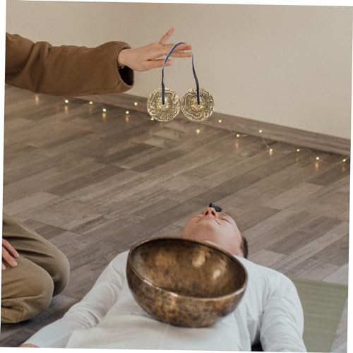 1pc Nepalese Handmade Meditation Cymbal Bell for Yoga and Mindfulness Practices with Storage Bag Lightweight Religious Percussion Instrument