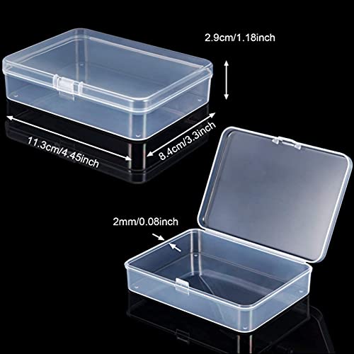 Jetec 6 Pieces Mini Plastic Clear Beads Storage Containers Box for Collecting Small Items, Beads, Jewelry, Business Cards, Game Pieces, Crafts (4.5 x 3.3 x 1.2 Inch) - size: 4.5 x 3.3 x 1.2 Inch