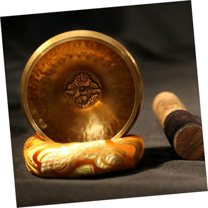 Handmade Tibetan Singing Bowl Set with Stick and Cushion for Meditation Yoga Sound Healing Feng Shui Mindfulness Portable Copper Bowls with Box for Spiritual Balance and Relaxation