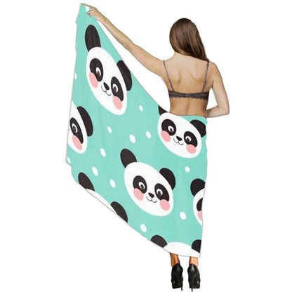 Women's Lightweight Long Scarf Thin Scarf Beach Headscarf Wimwear Bikini Wrap - color: Color634