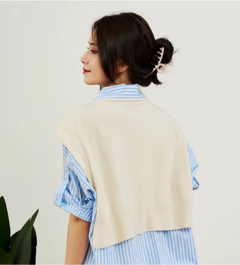 WaJuemy Sweater Shawl Wraps for Women Sweater Knitted Knotted Shawls Travel Casual Scarf Cape Shoulder Tops Fashion Wrap - color: Beige