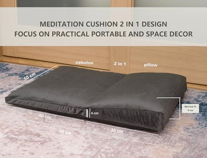 Meditation Cushion,Velvet Meditation Pillow and Zabuton 2-in-1 Portable Design(50 * 70CM). (Dark Gray, Service H：9cm)