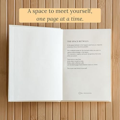 Mindfulness & Reflection Blank Journal | Premium Dot Grid Notebook with Pocket, Lay-Flat Binding, Ultra Smooth Linen Hardcover & Gold Foil Details | A Thoughtful Gift for Self-Growth & Intentional Living | The Blink Notebook by BlinkGood