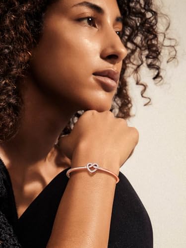 U7 Unisex Simple Cuff Bracelet 18K Real Gold Platinum Plated Fine Bracelets Fashion Jewelry Open Bangle Cuff Bracelets, Twisted or Heart Style - color: E.CZ Knot Bracelet-Rose Gold