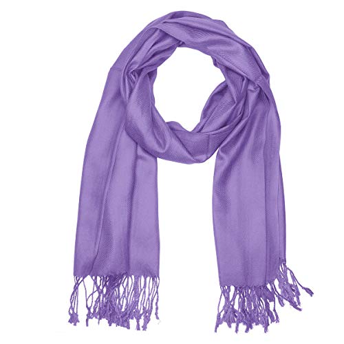 Falari Women's Soft Solid Color Pashmina Shawl Wrap Scarf, for Wedding, Bridesmaid Gifts, Evening Dress - color: Lavender