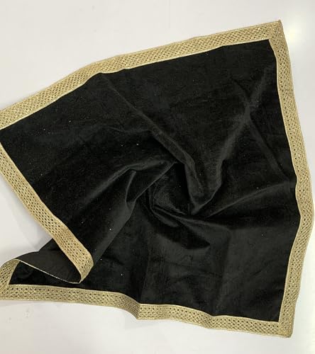 SMMS Spiritual Velvet Table Cloth Altar Tarot Spread (Black, Medium- 61cm*61cm/ 24inch*24inch) - color: Black, size: Medium- 61cm*61cm/ 24inch*24inch