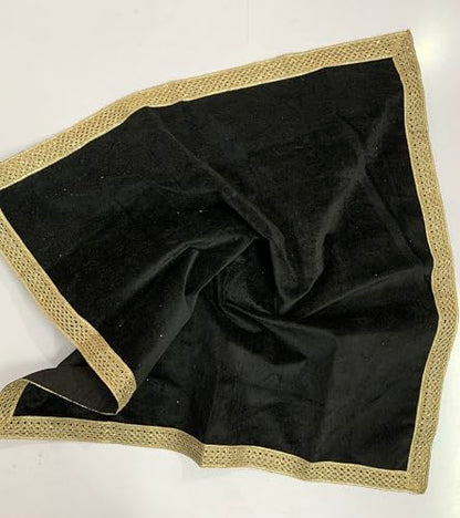 SMMS Spiritual Velvet Table Cloth Altar Tarot Spread (Black, Medium- 61cm*61cm/ 24inch*24inch) - color: Black, size: Medium- 61cm*61cm/ 24inch*24inch