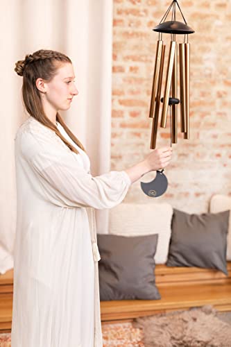 Moon Meditation Chimes for Relaxing Sound Healing, 2-YEAR WARRANTY - color: Bronze, size: Medium, style: Set