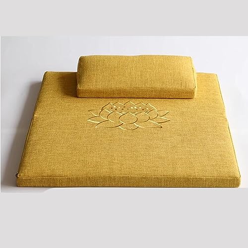 Meditation Cushion,Yoga Meditation Floor Pillow,Large Square Sitting Cushion Suitable For Sitting On The Floor - color: Yellow