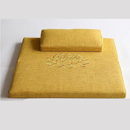 Meditation Cushion,Yoga Meditation Floor Pillow,Large Square Sitting Cushion Suitable For Sitting On The Floor - color: Yellow