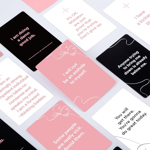 Thboxes 52 Affirmation Cards for Women - Inspirational Gifts, Birthday or Recovery Gifts, Burnout Support & Life Transition Tool, 400gsm Thick Matte Cards, Rounded Edges, for Meditation or Journaling