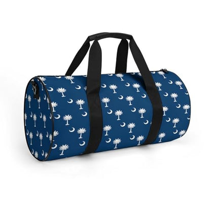South Carolina Flag Art Cylindrical Portable Fitness Bag, Large Capacity Handbag - color: South Carolina Flag art