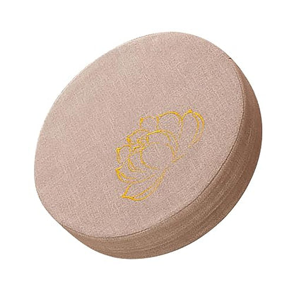 Meditation Cushion Comfortable Round Hard Foam Detachable Washable Floor Pillow for Balcony Living Room Tatami, Linen Material (Beige)