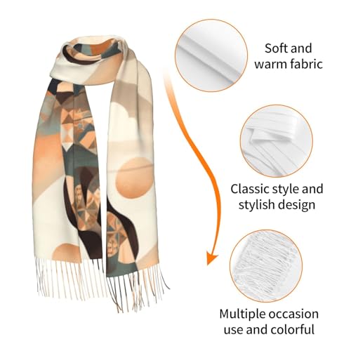 Meditation Scarf for Women Winter Warm Scarves, Cashmere Feel Tassel Fashion Scarfs, Pashmina Shawl and Wraps