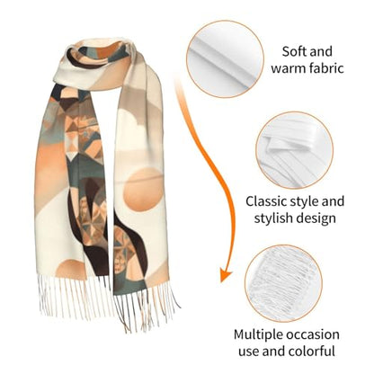 Meditation Scarf for Women Winter Warm Scarves, Cashmere Feel Tassel Fashion Scarfs, Pashmina Shawl and Wraps