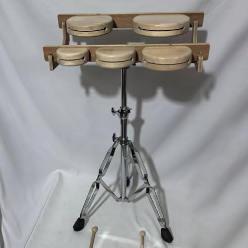 Amagogo Wood Percussion Block Percussion Instrument with Mallet Five Tone Music Toy Musical Tool Chinese Traditional Rhythm Clapper