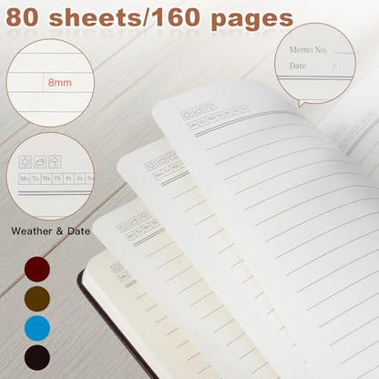 Journal for Women Men, Lined Journaling Notebooks A5 5.7X 8.3 in, Hardcover Leather Journal Diary 160 Pages, Journals for Writing, Travel, Business, Home & School (Brown) - color: Brown