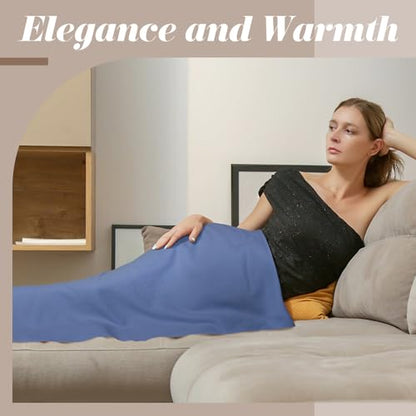 Winter Scarf for Women Pashmina Shawls and Wraps for Evening Dresses Wedding Party Bridesmaid Warm Long Scarves Shawl - color: Blue