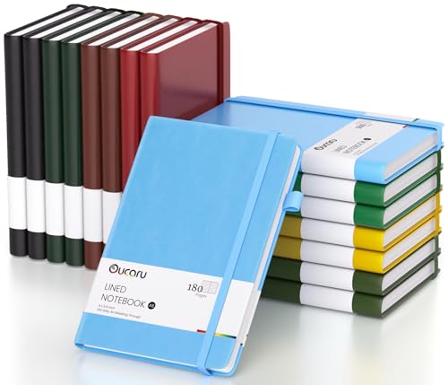 Oucaru Lined Journal Notebook, 16 Pack, 180 Pages, A5 Journals for Writing, 100 GSM Thick Paper, Small Notebooks Daily Journal for Women Men Work, Business, School, Travel Supplies - color: 8 Vibrant Colors