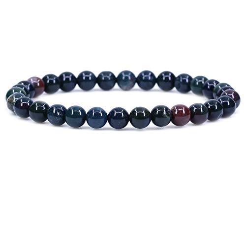 Keleny Semi Precious Crystal 6mm Round Beads Rock Yoga Stretch Bracelet 7 Inch Unisex Unisex - color: Green