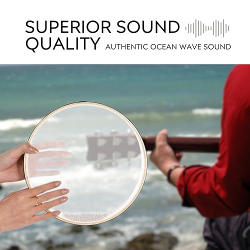 Pack of 2 Ocean Sound Drum – 10 Inch Ocean Drum and 4 Inch Wave Reel Musical Instruments for Adults Sea Sound for Relaxation Meditation Yoga Sea Reel for Home Supplies - size: Pack of 2
