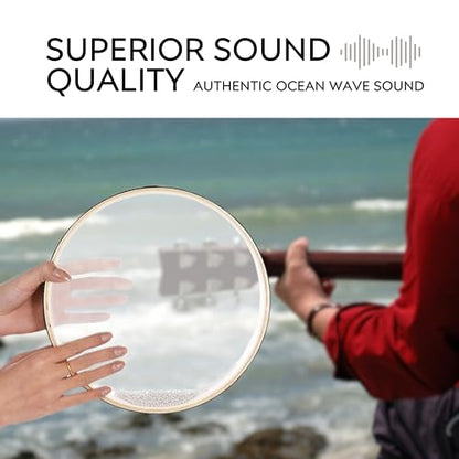 Pack of 2 Ocean Sound Drum – 10 Inch Ocean Drum and 4 Inch Wave Reel Musical Instruments for Adults Sea Sound for Relaxation Meditation Yoga Sea Reel for Home Supplies - size: Pack of 2