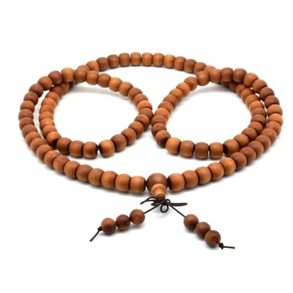 Zen Dear Unisex Teak Wood Prayer Beads Buddha Buddhist Beads Japa Mala Necklace Bracelet Bead
